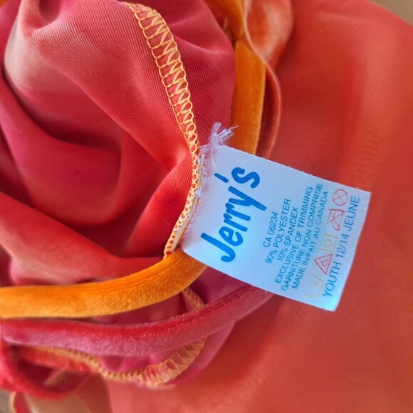 Jerry's figure skating dance dress youth 12/14 orange red yellow chiffon layered - Picture 5 of 5